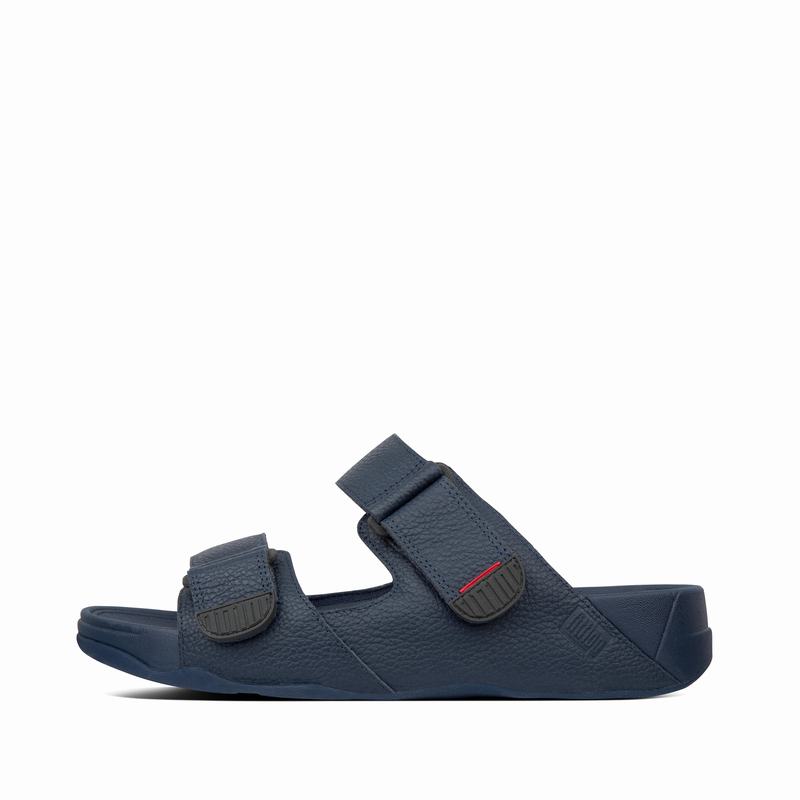 FitFlop Gogh-Moc Leder Navy - FitFlop Pantoletten Herren Schweiz [DYOJ-31297]